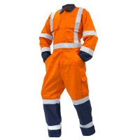 Polycotton Overalls, TTMC, D/N, LS, Ora/Navy