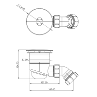 Top Fix Shower Waste 90mm G1 1/2" Gun Metal Finish