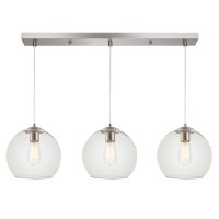 Clear Globe Glass 3 Light Pendant