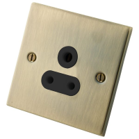 Antique Brass 1 Gang 5 Amp  Socket
