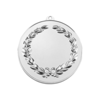 50mm Heavy Wreath Medallion with Loop (Silver