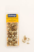 Challenge Brass Upholstery Nails 10mm Diameter Head Clam Pack 60pk