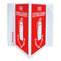 Fire Extinguisher, 5" x 6-1/2", 3D, .060 Rigid Plastic (w/2 mounting holes)