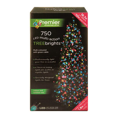 Premier Decorations 750 LED Treebright Lights - Multi -Coloured