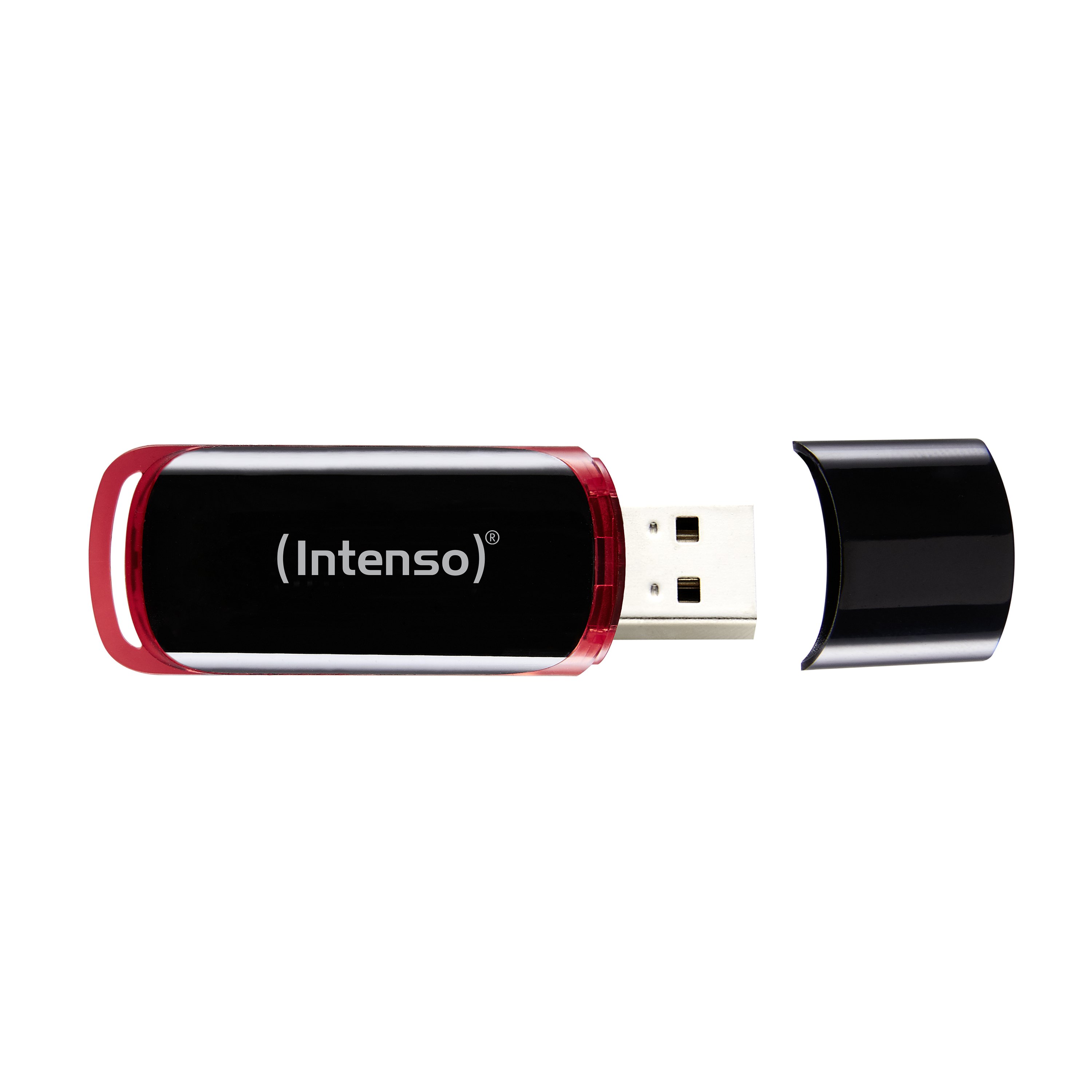 Capacity options graphic  8 GB, 16 GB, 32 GB, 64 GB variants of Intenso Business Line