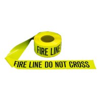 Fire Line Do Not Cross, Black on Yellow, 2 Mil, 3" x 1,000'