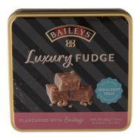 Baileys flavoured luxury fudge in square tin - 24 x 100g