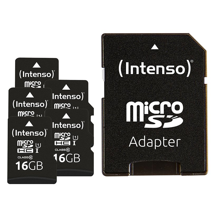 Intenso Premium 16GB microSD card, front view