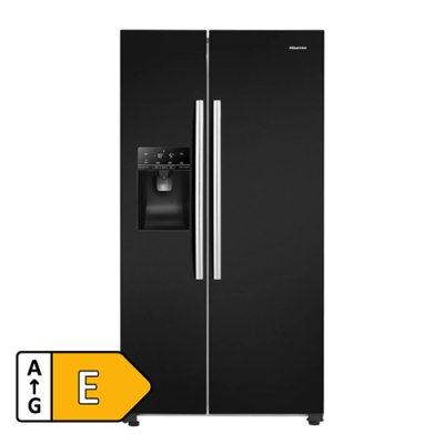Hisense American Style Plumbed Side by Side Fridge Freezer - Black | RS694N4IBE 1