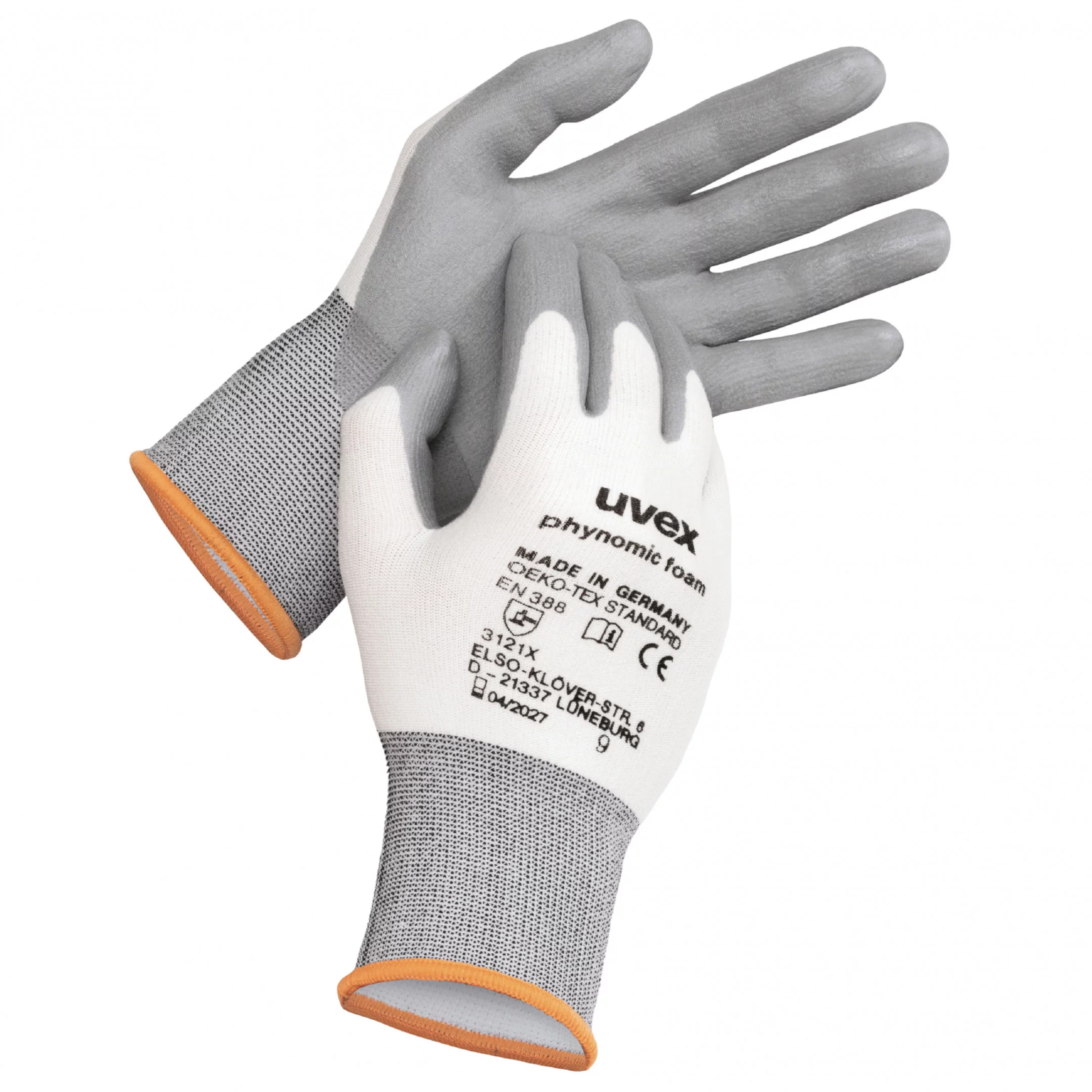 Uvex Phynomic Foam Glove Grey, Pair
