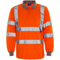 SUPERTOUCH HI VIS LONG SLEEVED BIRD EYE POLO SHIRT