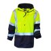 D/N Jacket, PU, X-Back, Hood, Yellow/Navy