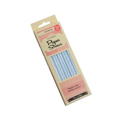 Paper Straws Blue & White