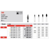 Edenta Diamond Bur Pointed Bud Fine 016 Pack 5 Red