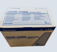Terumo Syringe Luer Slip Tip Sterile Latex Free 5ml Box 100