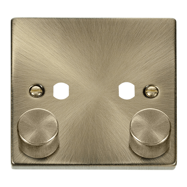 Click Deco 2G Dimmer Plate & Knobs Antique Brass VPAB152PL