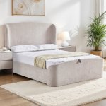 Blossom Gas Lift Ottoman Storage Bed - Cream