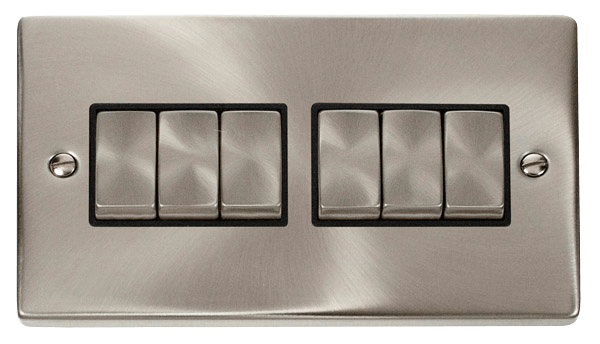 Click Deco 6G 2W Switch Satin Chrome Black Insert VPSC416BK