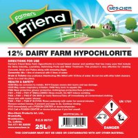 FARMERS FRIEND 12% DAIRY FARM HYPOCHLORITE 25LTR