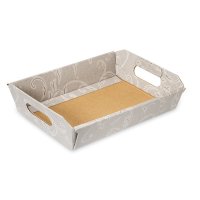 Silver Damask Hamper Basket 310 x 220 x 90mm