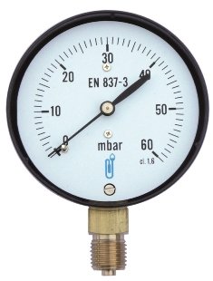 Manometer &Oslash;63  0/100mbar 1/4 radiaal