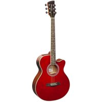 Brunswick BTK50RD Grand Auditorium Electro Acoustic Guitar, Red Gloss