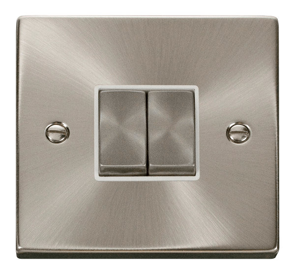 Click Deco 2G 2W Switch Satin Chrome White Insert VPSC412WH