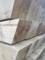 Square Garden Post Sloped Top Treated 100 x 100mm 2.4 Metre (4x4" 8Ft)