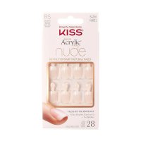 Kiss Salon Acrylic French Nude Real Short Nails