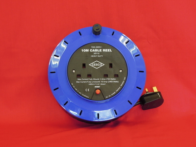 10 Metre 10 Amp Cable Reel c/w 2 13A Sockets