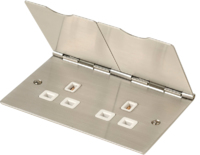 TWIN FLOOR SOCKET 13 AMP SATIN CHROME