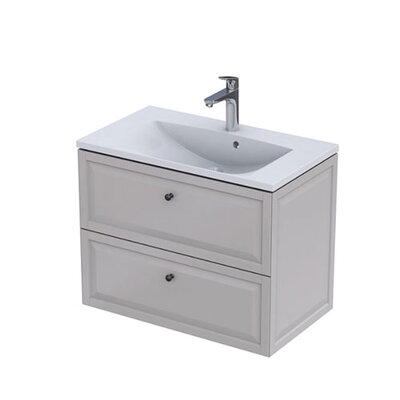 Chatsworth 80cm 2 Drawer Vanity Unit & Basin - Sand Matt