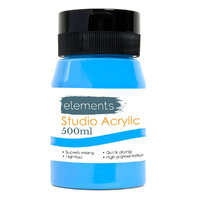 Elements 500ml Acrylic Cerulean Blue Hue