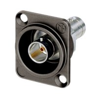 Neutrik NBB75DFGX Grounded 75Ω UHD BNC Chassis Connector, Feedthrough D ShapeUHD, SDI, Video, AES/EBU, Composit, YUV, RGB, RGBH, RGBHV