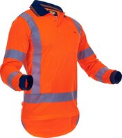 Caution Hi-Vis TTMC-W17 Long Sleeve Microfibre Polo   PCP1220-FLOR