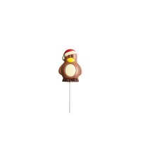 Decorated solid milk chocolate Santa penguin lollies in display - 24 x 30g