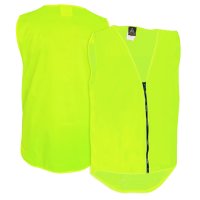 Hi-Vis Vest, Zip, Day Only, Yellow, No Pocket