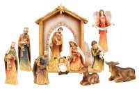 Resin Faux Wood Nativity Set/11 Pieces/6 1/2 inch   (89410)