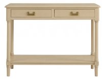 Light Oak 2 Drawer 1 Shelf Console Table 90x33x75cm