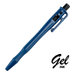 Stylo détectable - Encre gel, rétractable, avec clip de poche et passant pour cordon, boîtier bleu, encre noire, x25