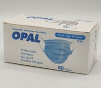 Face Mask 3ply Disposable 1x50