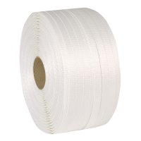 Woven Cord Polyester Strapping - 25mm x 300m - White