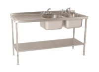 Double Bowl Sink 1500mm x 700mm x 900mm Left Hand Drainer 400mm x 400mm x 300mm Bowls
