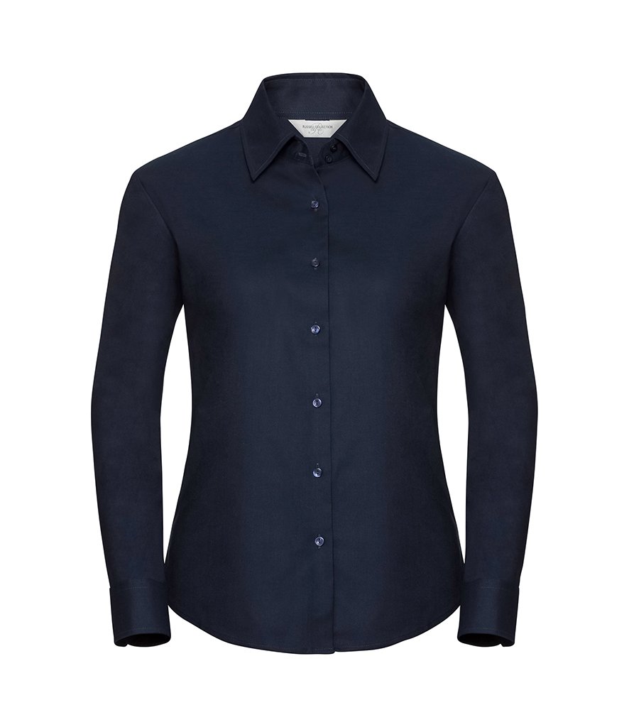 Russell Collection Ladies Long Sleeve Easy Care Oxford Shirt