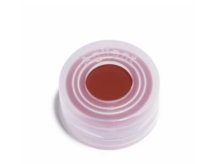 Snap cap, clear, PTFE/silicone/PTFE septa, 100/pk