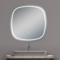 (NEW Milan) 500W x 500H mm LED MIRROR WITH DEMISTER PAD & TOUCH SWITCH.