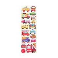 3D Stickers - Assorted Cars & Buses (18 pieces)