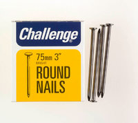 Challenge Bright Steel Round Wire Nails 75mm 225g