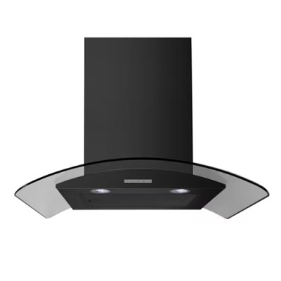 Belling 60cm Curved Glass Chimney Hood | CHIM604GBLK