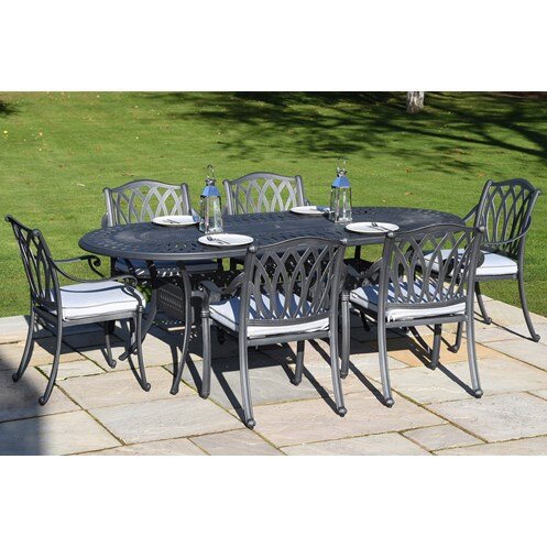 Florence Cast Aluminium 6 Seater Oval Set